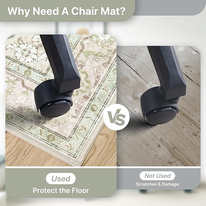 48"x60" Office Chair Mat for Hardwood Tile Floor, Under Desk Carpet Protector - Image 4