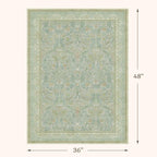 3x4 Sage Green Area Rugs Entryway, Machine Washable Forest Floral Large Door - Image 2