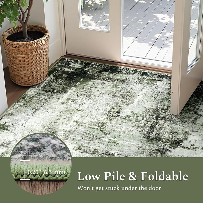 Rugflix 8x10 Area Rugs for Living Room, Washable Large Rug Stain-Resistant Low - Image 6