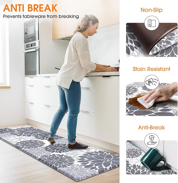 StepLively Kitchen Mats for Floor 2PCS, Anti Fatigue Mats for Kitchen Floor - Image 4