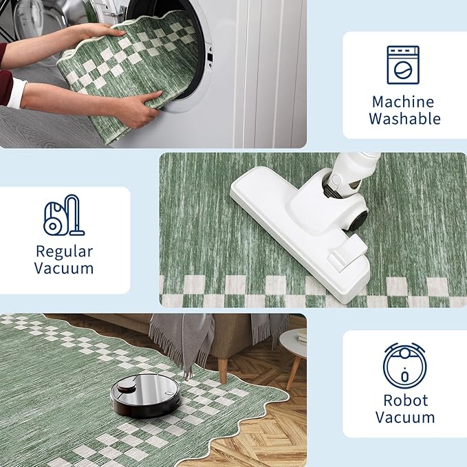 GarveeHome Scalloped Washable Rug 9x12 Area Rug - Image 6
