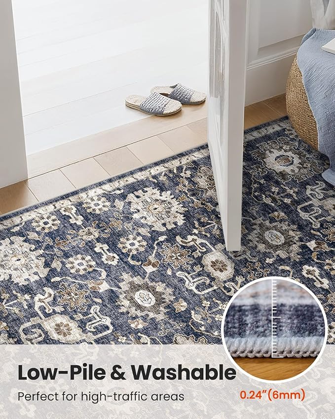 AMADA HOMEFURNISHING 8x10 Washable Area Rug, Low-Profile Large Area Rug - Image 7