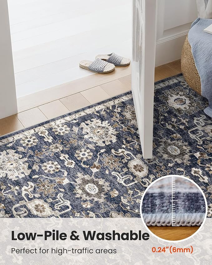 AMADA HOMEFURNISHING 2x6 Washable Runner Rug, Low-Profile Kitchen Rugs - Image 8
