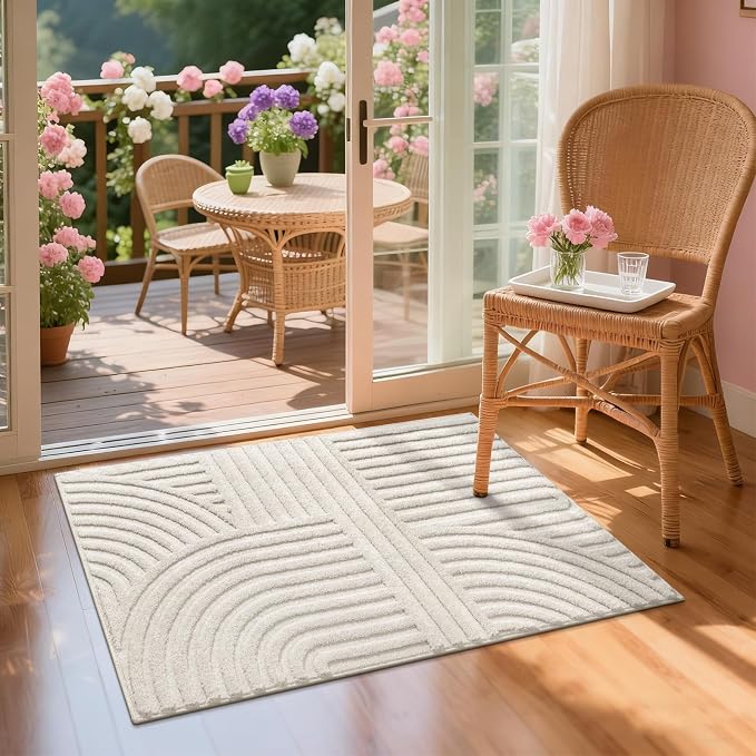 Pauwer 2x3 Washable Area Rugs for Living Room Modern Beige Solid Color Soft - Image 8
