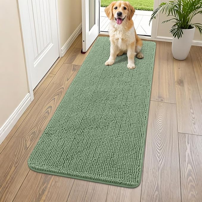 Smiry Dog Door Mat for Muddy Paws 59x24, Absorbent Dirt Trapper, Non-Slip by Smiry