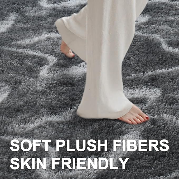4x6 Ft Shag Rugs for Bedroom Living Room, Tie-Dyed Ultra Soft Fluffy Furry Area - Image 4