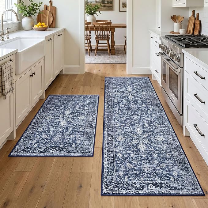 KILOCOCO Kitchen Rug Runner Sets of 2PCS 2x3 and 2x6 Washable Area Rug Non Slip by Kilococo