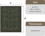 GENIMO 8x10 Area Rug, Washable Non Slip Vintage Boho Floral Carpet, Large Soft - Image 2