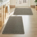 Upgraded Waffle Bath Mats Set of 2, Super Absorbent Non Slip Bath Mats by AMOAMI