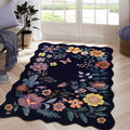 Lahome Floral Washable Rugs for Bedroom, 4X6 Area Rug Ultra-Thin Soft Living by Lahome