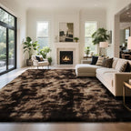 yongyangjuxin Fluffy Rug Shag Area Rug, Mottling Brown 9x12 Area Rugs - Image 2