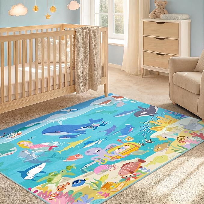 3x5 Small Kids Rug for Bedroom by HazoHaus