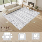 cotiled 8x10 Area Rugs Living Room Rug: Washable Boho Rugs - Image 2