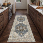 2x6 Runner Rug for Entryway Hallway-Vintage Farmhouse Boho Floral Neutral - Image 6