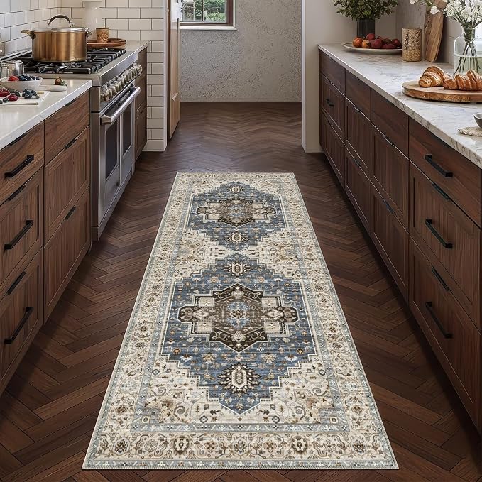 2x6 Runner Rug for Entryway Hallway-Vintage Farmhouse Boho Floral Neutral - Image 6