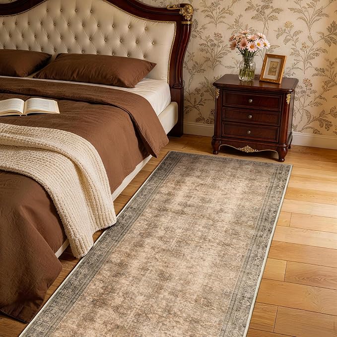LIANLAM 2x6 Washable Area Rug, Vintage Boho Traditional Pattern, Non-Slip Stain - Image 3