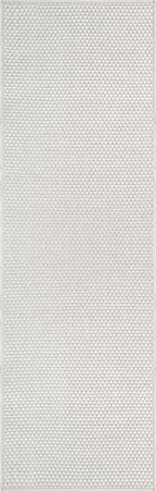 CAMILSON Indoor and Outdoor Runner Rug Off-White Solid Woven Design - Image 2