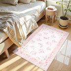 LIVEBOX Floral Pink Washable Entryway Rug, 2x3 Boho Bathroom Rugs Non Slip Soft - Image 9