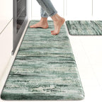 KIMODE Kitchen Mats Cushioned Anti Fatigue, Abstract Kitchen Rugs Sets of 2 by StayinComfortCookwithJoy