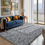 yongyangjuxin Fluffy Rug Shag Area Rug, Light Grey 6x9 Area Rugs - Image 3
