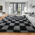 KICMOR 6x9 Area Rugs for Living Room, Large Fluffy Soft Black and Grey by KICMOR