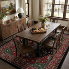 RELEANY Area Rugs Large 9'x12' Washable Non-Slip, Floral Vintage Distress - Image 3