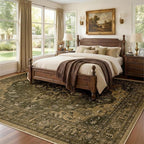 RELEANY Area Rugs 8'x10' Washable Non-Slip, Floral Vintage Distress Medallion - Image 2