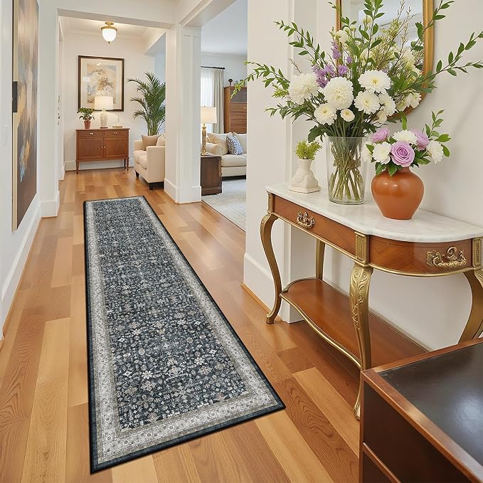 Rug for Hallways Kitchen Rug 2'6" x 14' Ashen, Non Slip Washable Rugs - Image 6