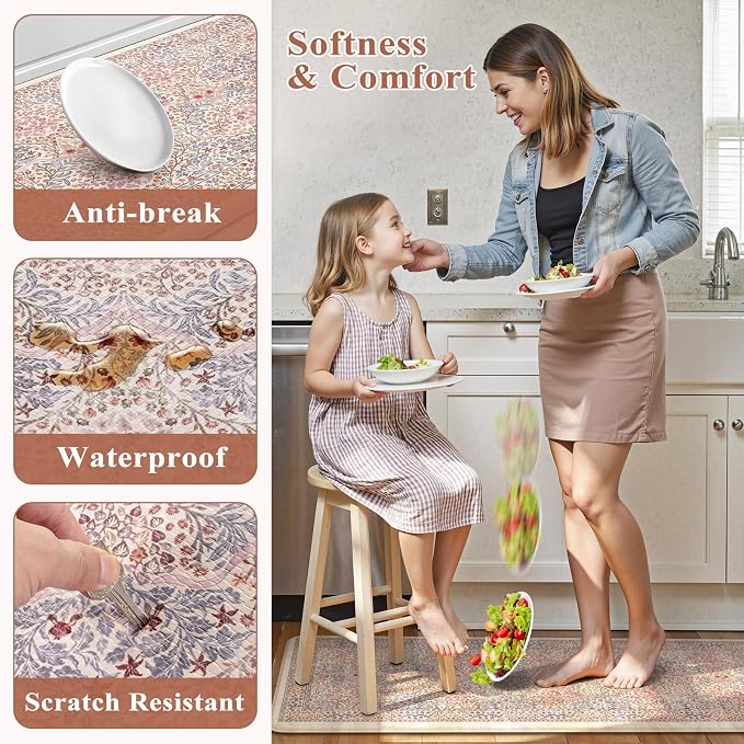 Collive Kitchen Mats for Floor 2PCS, Cushioned Anti Fatigue Mat Waterproof - Image 6