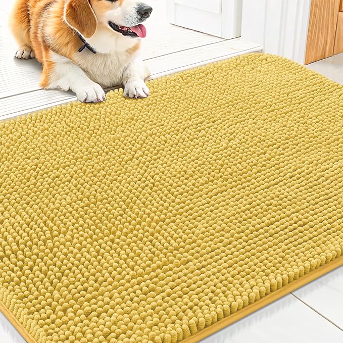 Smiry Dog Door Mat for Muddy Paws 30x20, Absorbent Dirt Trapper, Non-Slip by Smiry