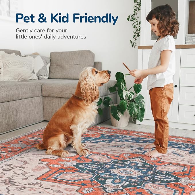 Lessymo 8 x 10 Area Rugs for Living Room- Machine Washable Area Rugs Boho Faux - Image 7