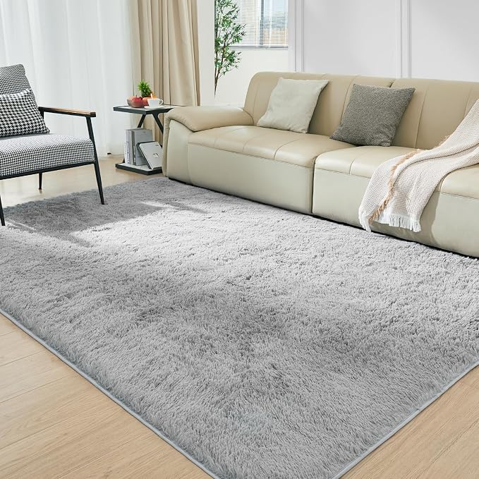 Ultra Soft Rug for Living Room, 5X8 Fluffy Shag Area Rug for Bedroom, Modern - Image 3