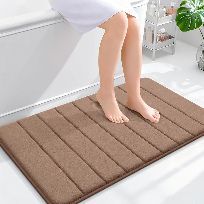 OLANLY Memory Foam Bath Mat 36x24, Super Soft Absorbent Bathroom Rugs, Quick Dry by OLANLY
