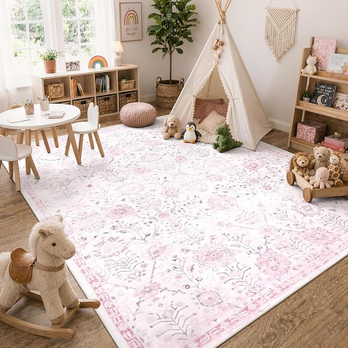 Lahome Flavie Washable Rugs 8x10, Soft Nursery Area Rug - Image 9