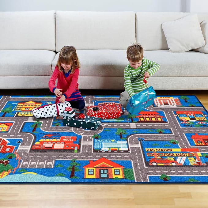 Kids Carpet Playmat Rug 110.2"x78.7", Car Rug - Image 6