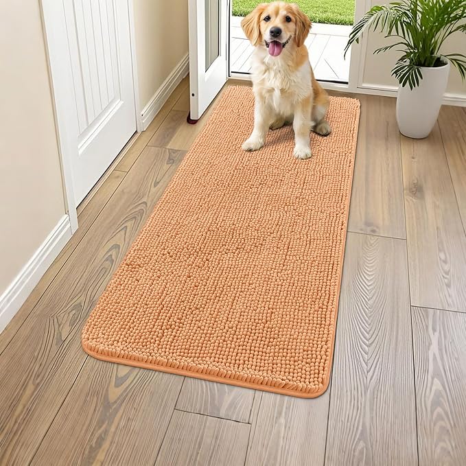 Smiry Dog Door Mat for Muddy Paws 47x24, Absorbent Dirt Trapper, Non-Slip by Smiry
