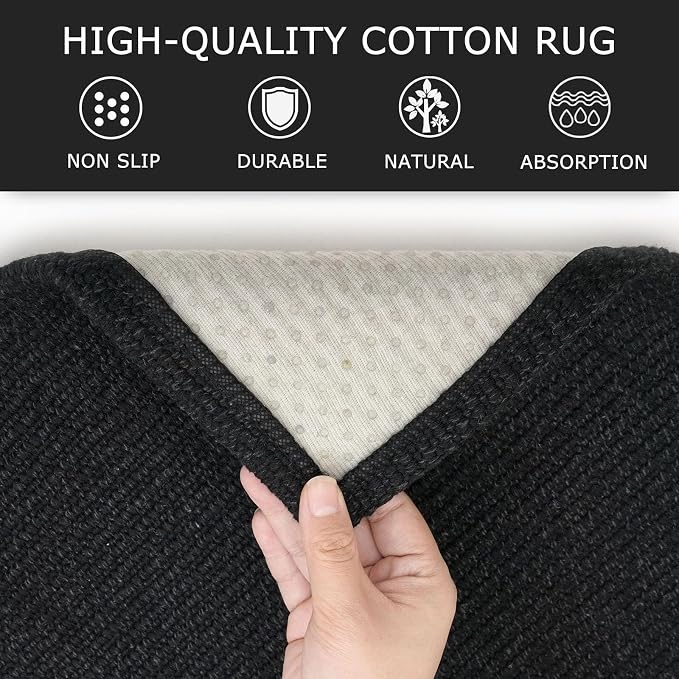 KOZYFLY Washable Entryway Rug 3x5 Ft Area Rugs Cotton Rubber Backed Throw Rugs - Image 6