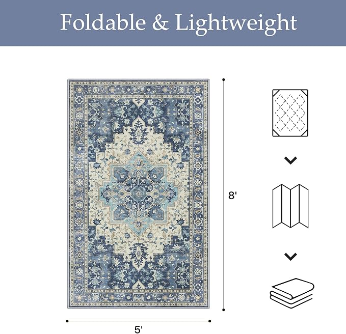 GENIMO Outdoor & Indoor Area Rug 5'x8', Waterproof, Non-Shedding, Easy Cleaning - Image 2