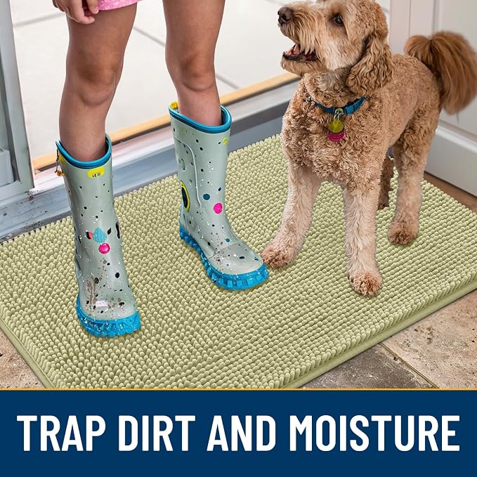 Smiry Dog Door Mat for Muddy Paws 40x32, Absorbent Dirt Trapper, Non-Slip - Image 3
