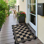 Checkered Easy Jute Front Door Mat, 2.6x4 Washable Entryway Rug Non Slip Small - Image 8
