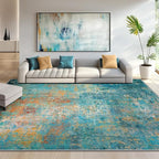 RELEANY Washable Area Rugs 10'x14 Non-Slip Modern Abstract Soft - Image 2