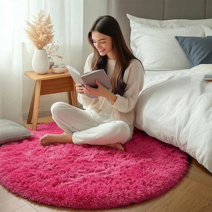 ONASAR Hot Pink Round Area Rugs 4ft - Image 6