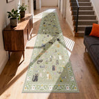 2x12 Washable Rug Runner, Non Slip Low Pile Hallway Cat Runner Rug, Stain by Puino