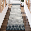 Lahome Moroccan Hallway Runner Rug, Washable Black 2x8 Rug Runner Ultra-Thin by Lahome
