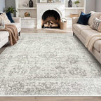 Rugxara 8x10 Washable Area Rug for Living Room, Extra Large Neutral Vintage - Image 3