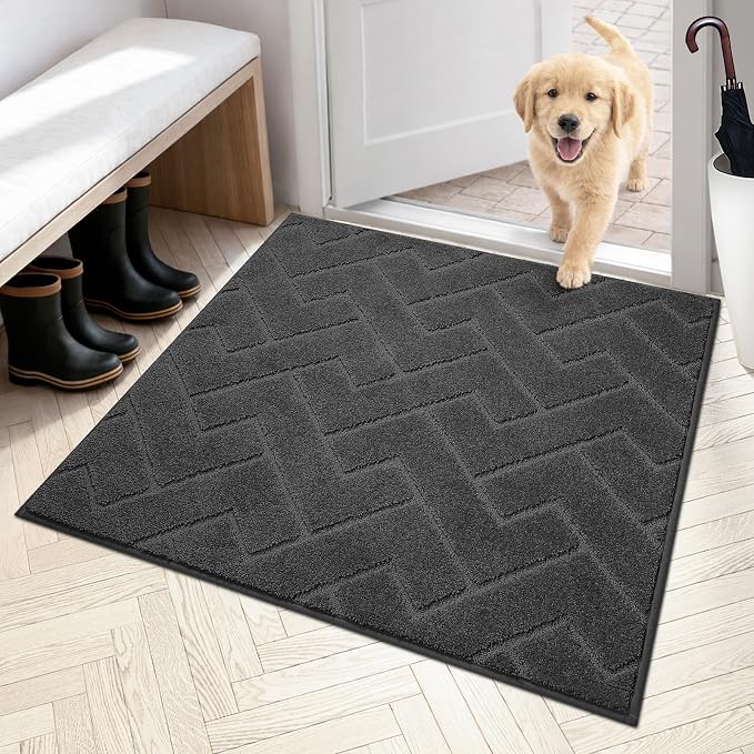 PURRUGS Dirt Trapping Door Mat 36" x 36", Non-Slip Machine Washable Entry Rug by PURRUGS