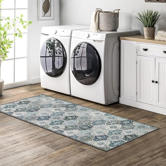 Lahome Moroccan Trellis Kitchen Runner Rug, 2x5 Washable Runners - Image 5