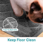 Conlun PVC Cat Litter Mat 24x15 Inch Grey, Less Waste Cat Litter Box Mat - Image 3