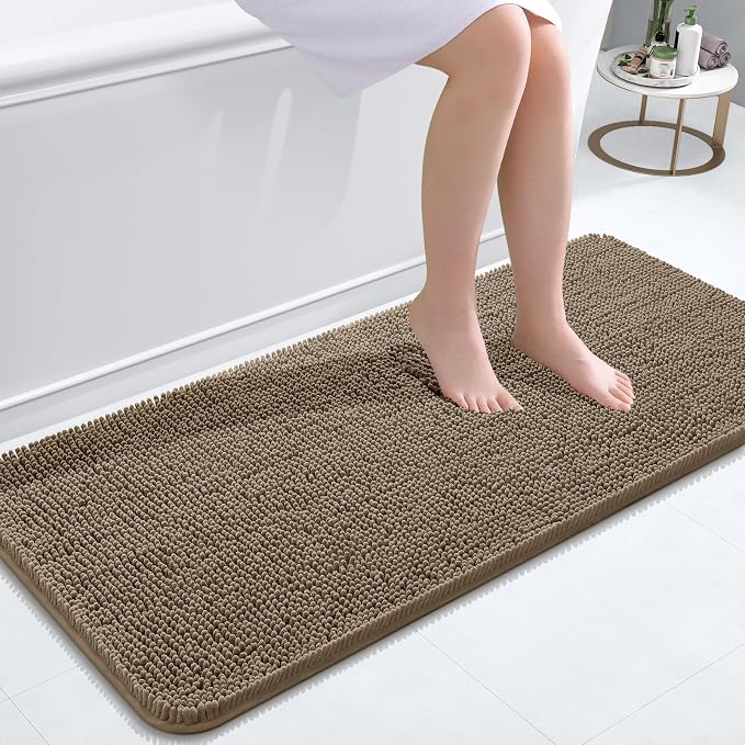 OLANLY Bathroom Runner Rugs 47x20, Extra Soft Absorbent Chenille Bath Rugs by OLANLY