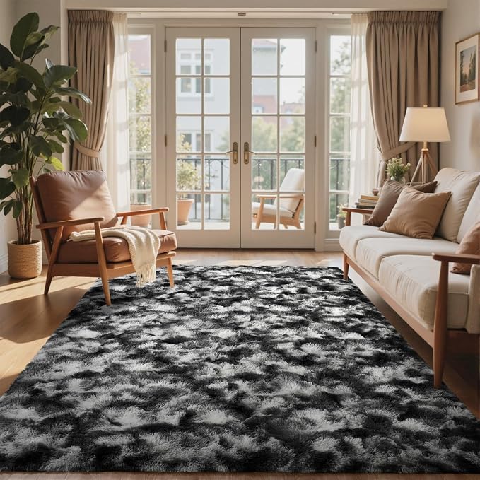 5x8 Ft Large Shag Rugs for Bedroom Living Room Decor for Men Boys, Tie Dyed - Image 2